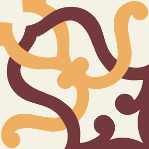Decorative cement tile Enlaces 1 with arches and curves, knots and interlacing
